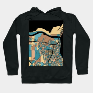 Corpus Christi Map Pattern in Mid Century Pastel Hoodie